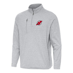 New Jersey Devils Antigua Certain Quarter-Zip Tri-Blend Sweatshirt - Heather Gray | US 202254038