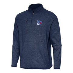 New York Rangers Antigua Certain Quarter-Zip Tri-Blend Sweatshirt - Heather Navy | US 202254042