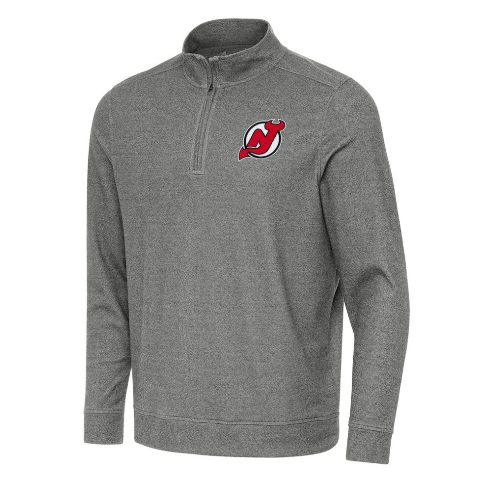 New Jersey Devils Antigua Subtle Quarter-Zip Sweatshirt - Heather Black | US 202254051