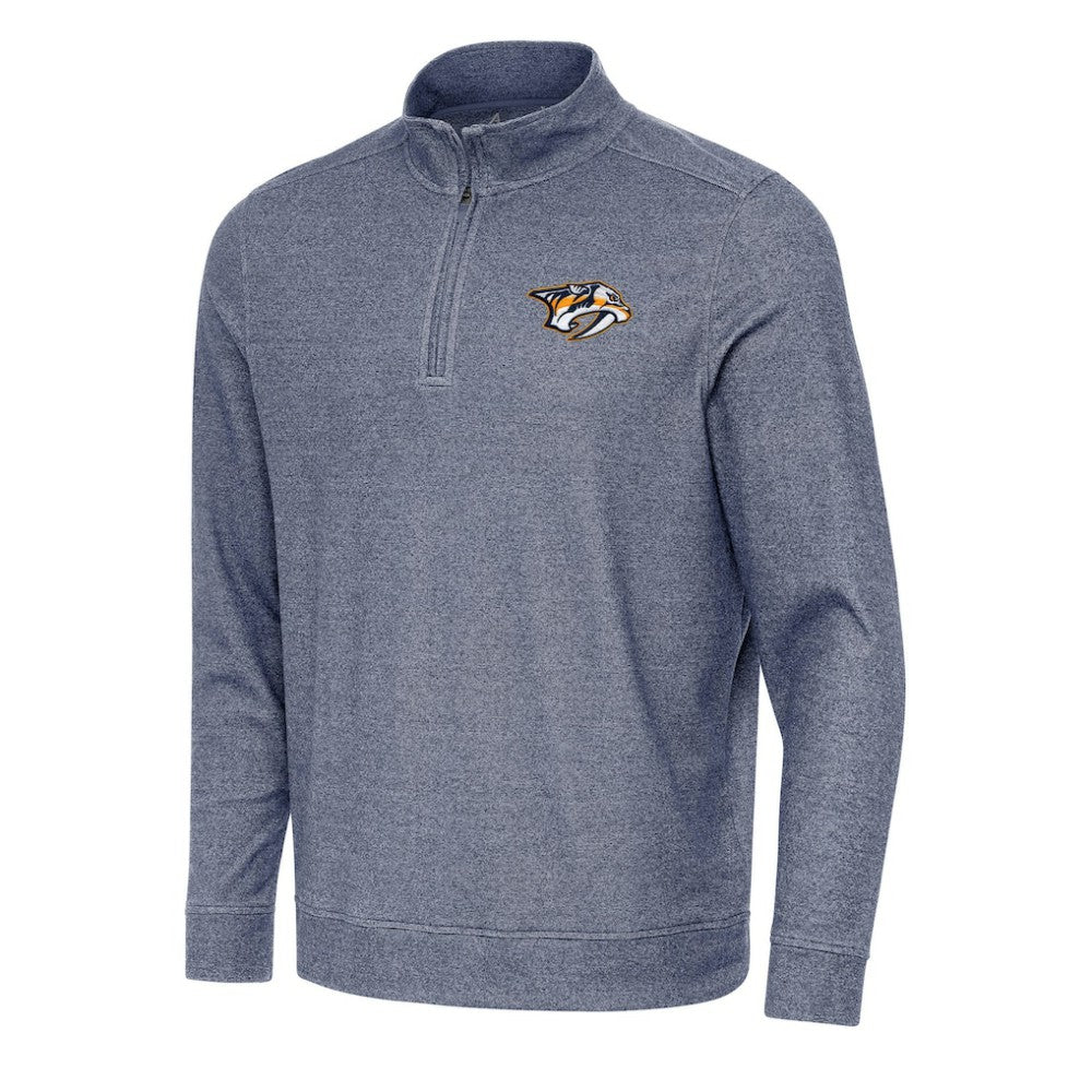 Nashville Predators Antigua Subtle Quarter-Zip Sweatshirt - Heather Navy | US 202254052