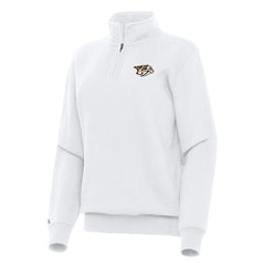Nashville Predators Antigua Women's Victory Quarter-Zip Sweatshirt - White | US 202254147