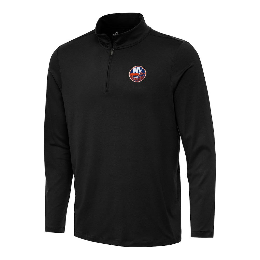 New York Islanders Antigua Reprocess Quarter-Zip Top - Black | US 202254223