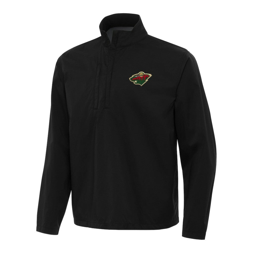 Minnesota Wild Antigua Brisk Quarter-Zip Windbreaker - Black | US 202254351