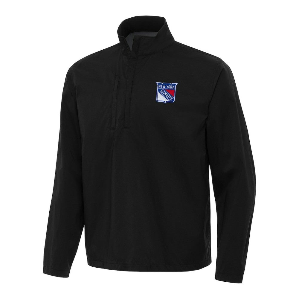 New York Rangers Antigua Brisk Quarter-Zip Windbreaker - Black | US 202254364