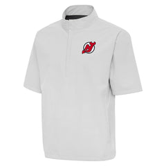 New Jersey Devils Antigua Brisk Quarter-Zip Windbreaker - Heather Gray | US 202254404