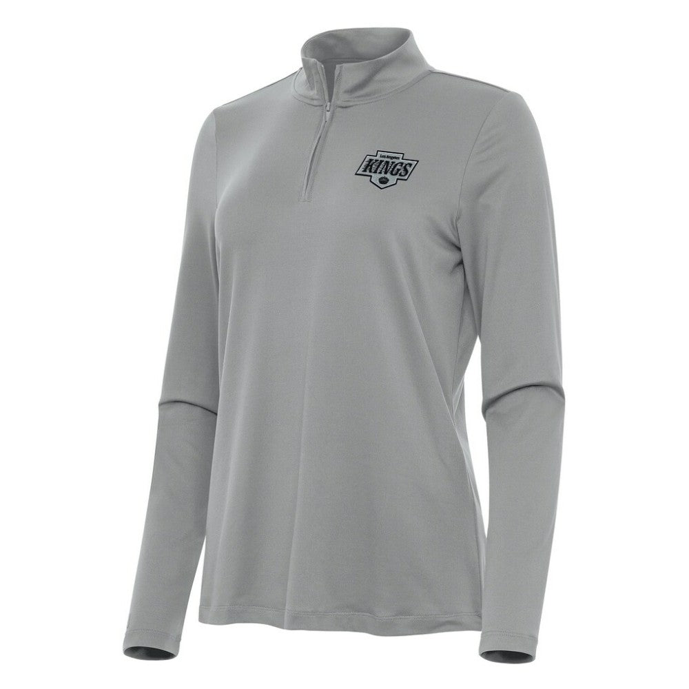 Los Angeles Kings Antigua Women's Reprocess Quarter-Zip Top - Gray | US 202254591