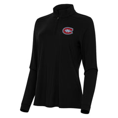 Montreal Canadiens Antigua Women's Intent Quarter-Zip Top - Black | US 202254727