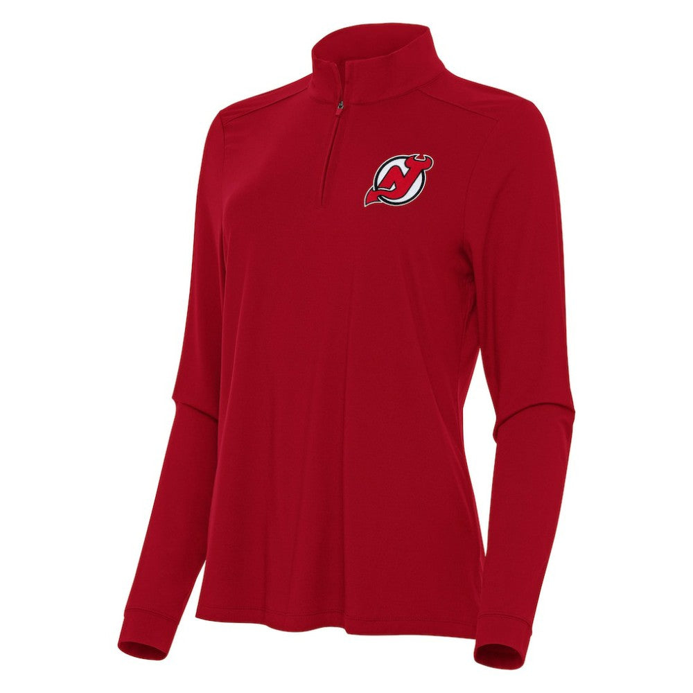 New Jersey Devils Antigua Women's Intent Quarter-Zip Top - Red | US 202254736