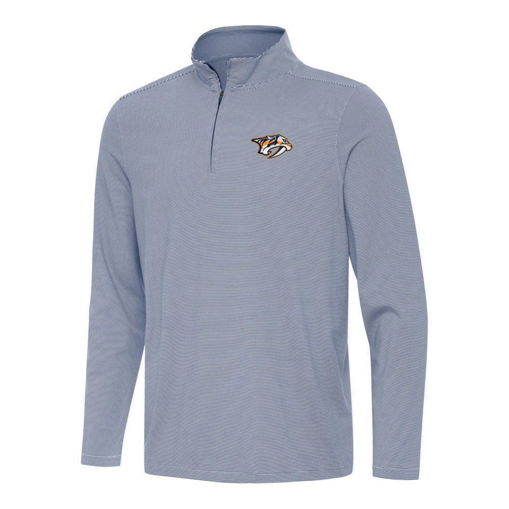 Nashville Predators Antigua Twine Quarter-Zip Top - Navy | US 202254800