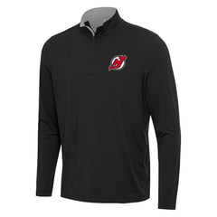 New Jersey Devils Antigua Content Quarter-Zip Pullover Top - Black/Gray | US 202254827