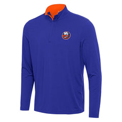 New York Islanders Antigua Content Quarter-Zip Pullover Top - Royal/Orange | US 202254831