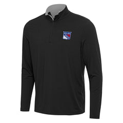 New York Rangers Antigua Content Quarter-Zip Pullover Top - Black/Gray | US 202254834
