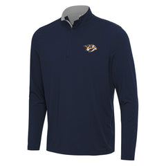 Nashville Predators Antigua Content Quarter-Zip Pullover Top - Navy/Gray | US 202254840