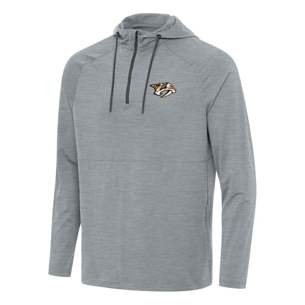 Nashville Predators Antigua Spikes Quarter-Zip Hoodie - Heather Gray | US 202254943