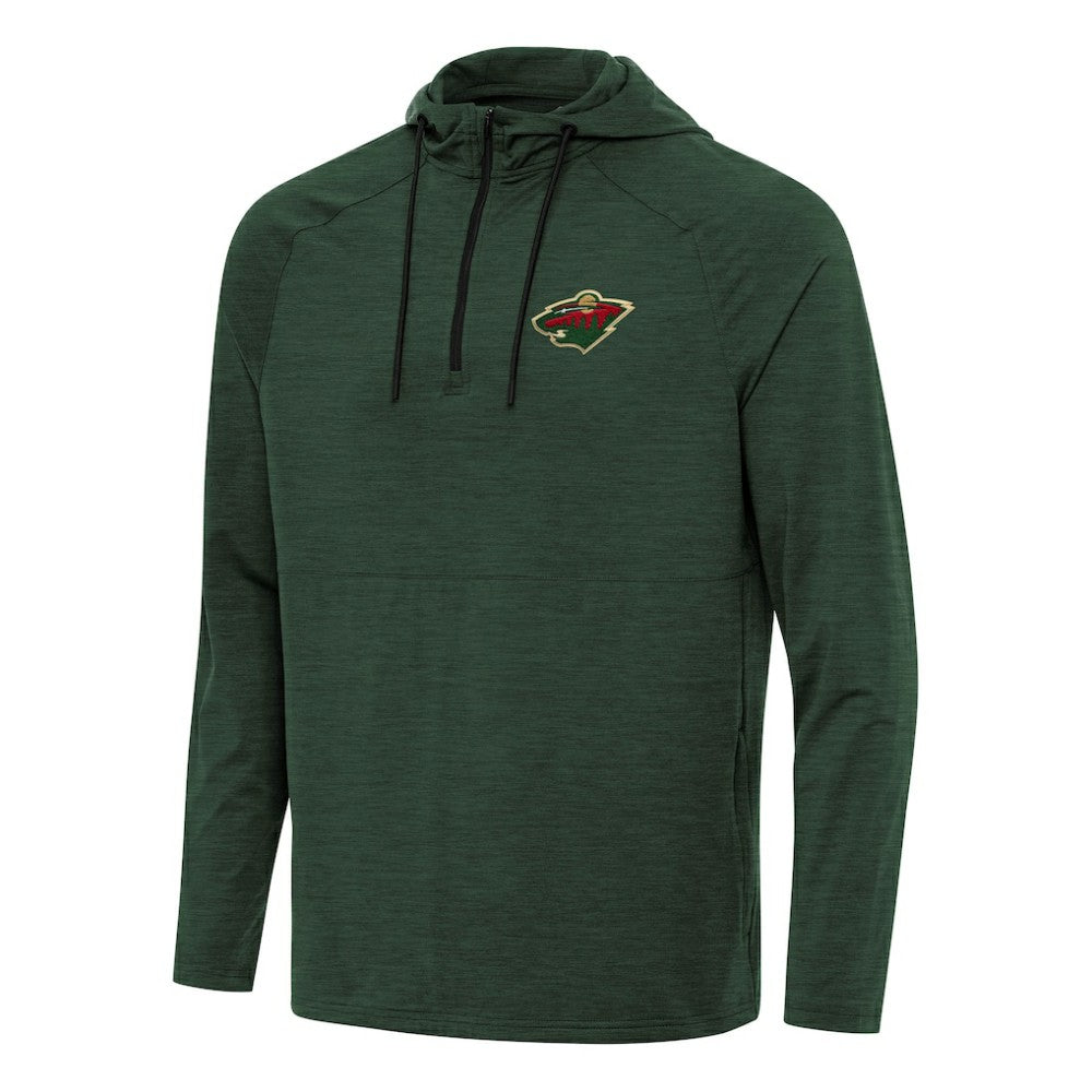 Minnesota Wild Antigua Spikes Quarter-Zip Hoodie - Hunter Green | US 202254950