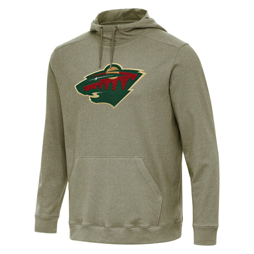 Minnesota Wild Antigua Cloud Pullover Hoodie - Olive | US 202255101