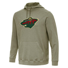 Minnesota Wild Antigua Cloud Pullover Hoodie - Olive | US 202255101