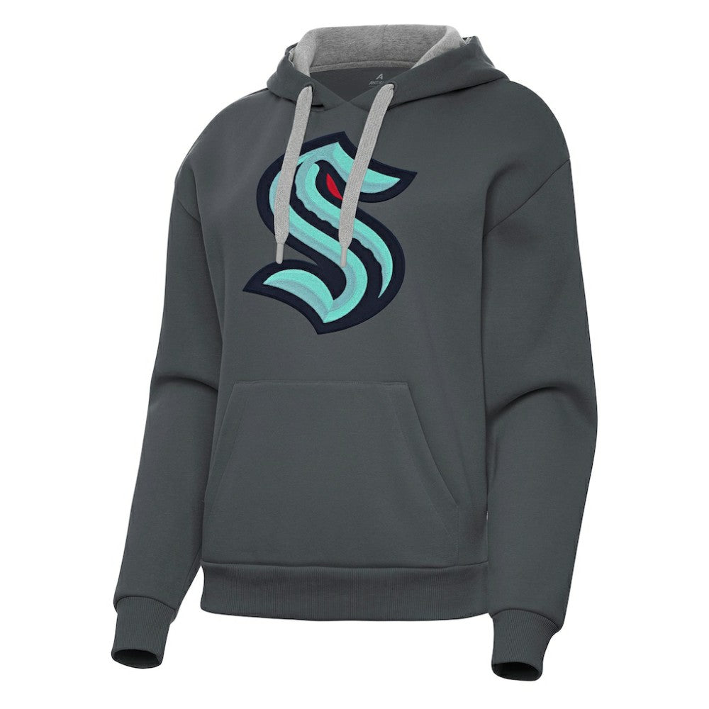 Seattle Kraken Antigua Women's Victory Pullover Hoodie - Charcoal | US 202256942