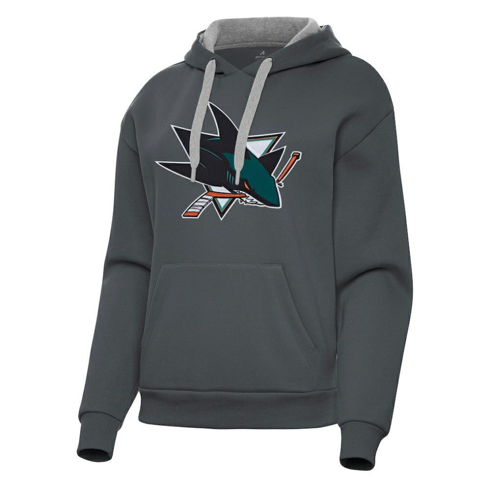San Jose Sharks Antigua Women's Victory Pullover Hoodie - Charcoal | US 202256948