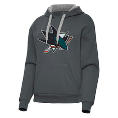 San Jose Sharks Antigua Women's Victory Pullover Hoodie - Charcoal | US 202256948