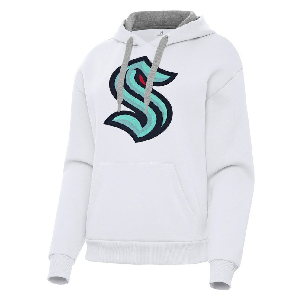 Seattle Kraken Antigua Women's Victory Pullover Hoodie - White | US 202256950