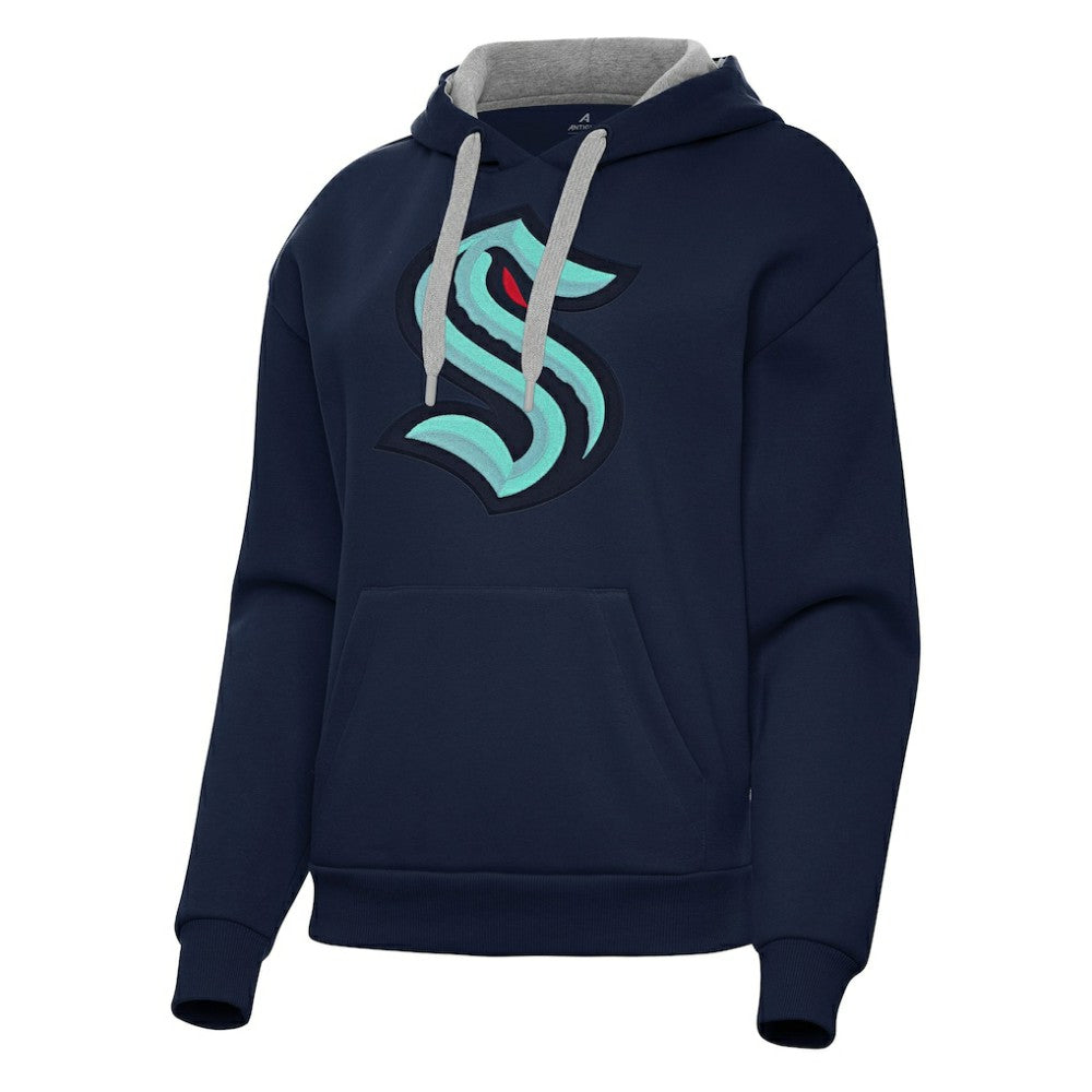 Seattle Kraken Antigua Women's Victory Pullover Hoodie - Deep Sea Blue | US 202256951