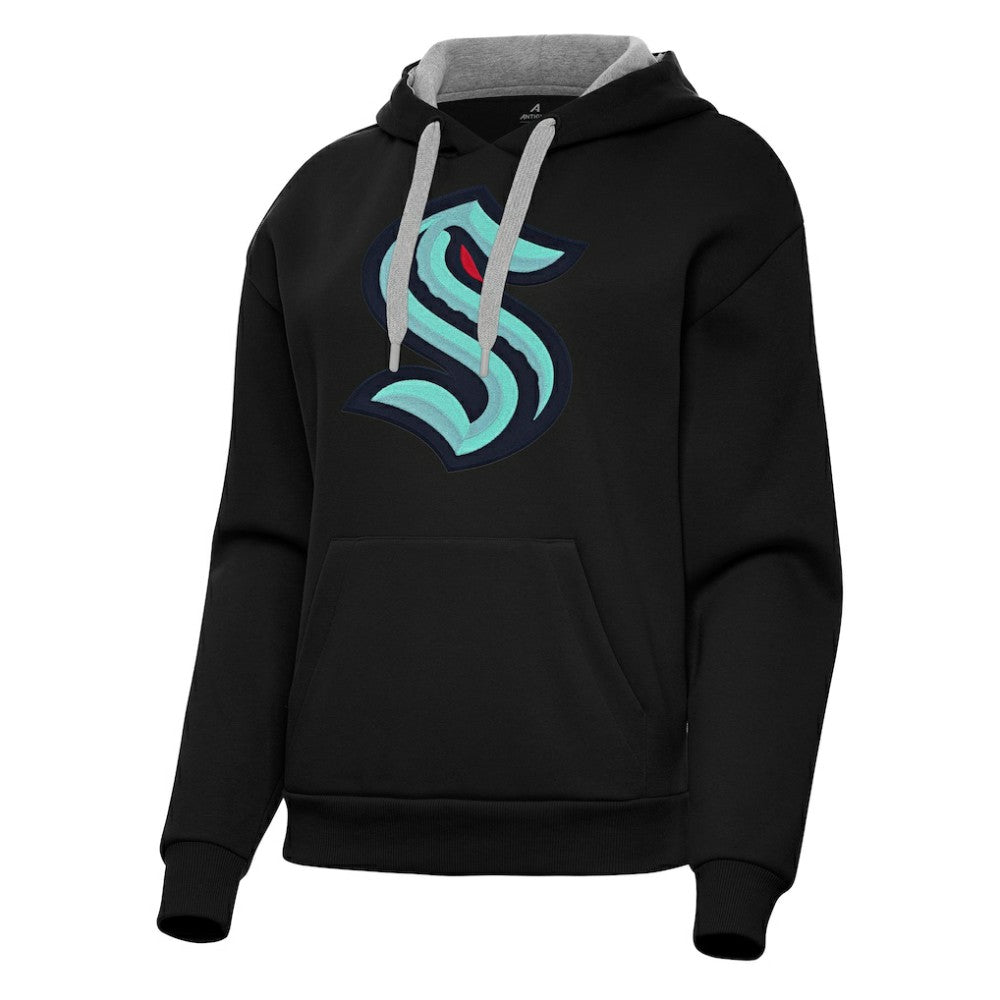 Seattle Kraken Antigua Women's Victory Pullover Hoodie - Black | US 202256952