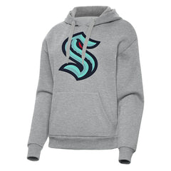 Seattle Kraken Antigua Women's Victory Pullover Hoodie - Heather Gray | US 202256953