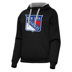 New York Rangers Antigua Women's Victory Pullover Hoodie - Black | US 202256967