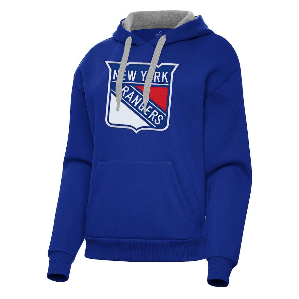 New York Rangers Antigua Women's Victory Pullover Hoodie - Blue | US 202256972
