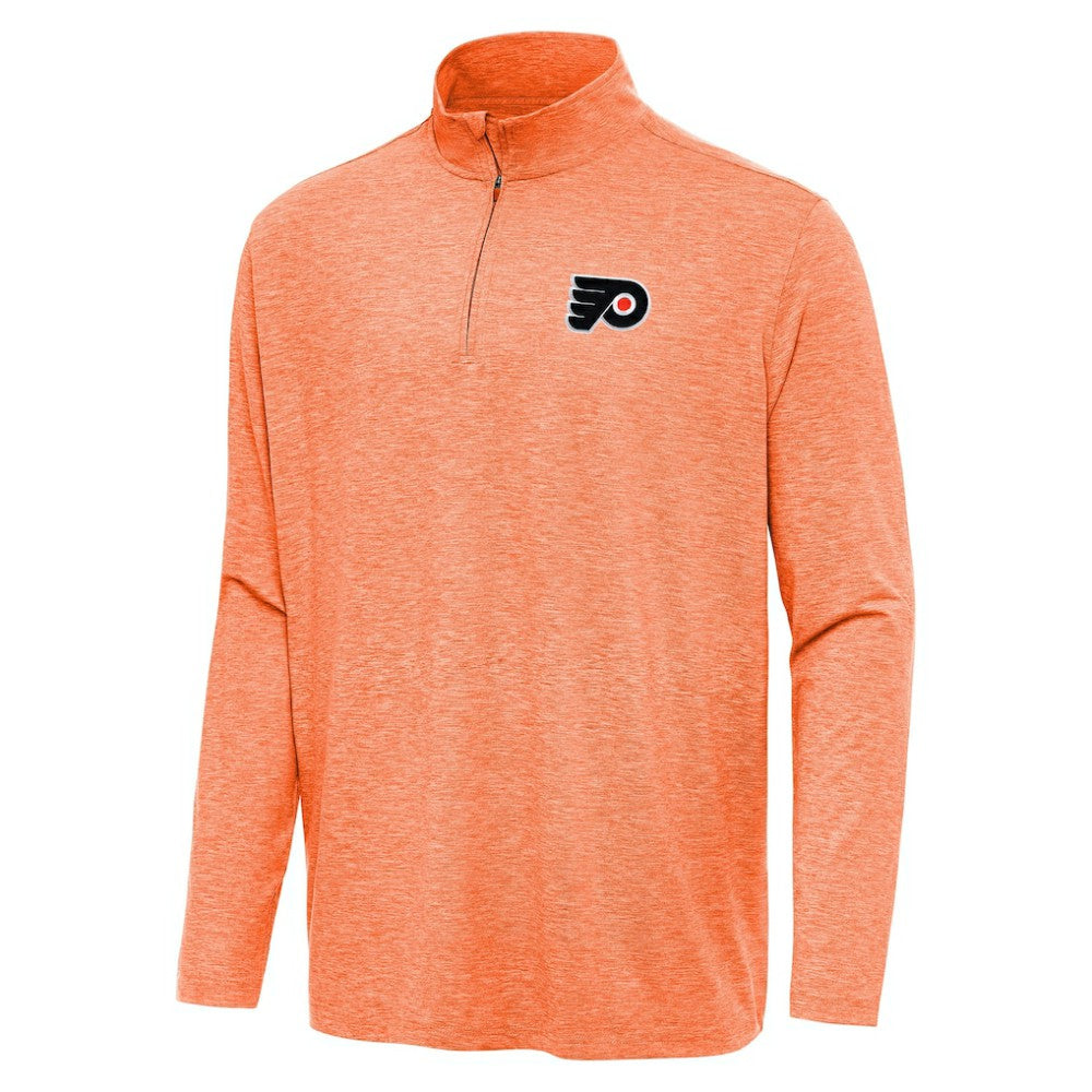 Philadelphia Flyers Antigua Hunk Quarter-Zip Top - Heather Orange | US 202257058
