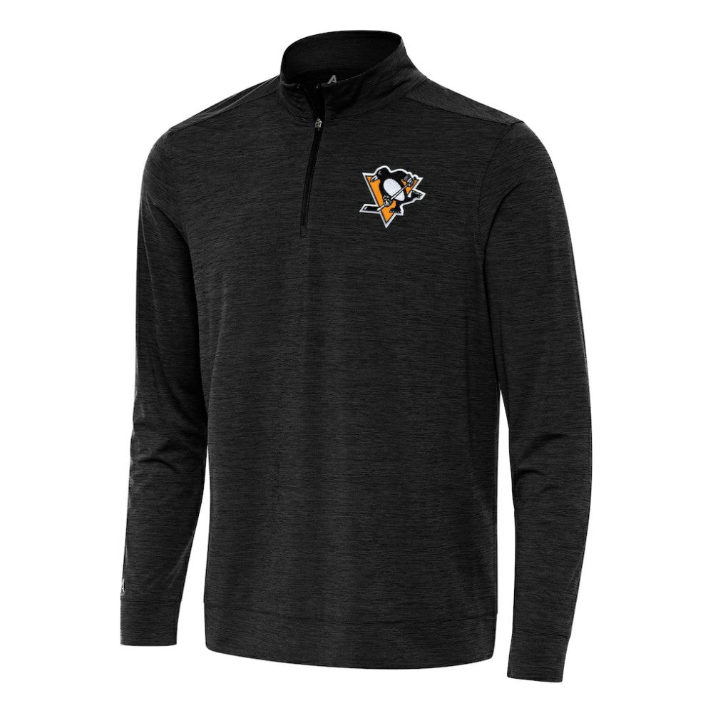 Pittsburgh Penguins Antigua Bright Quarter-Zip Top - Heather Black | US 202257151