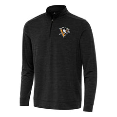 Pittsburgh Penguins Antigua Bright Quarter-Zip Top - Heather Black | US 202257151
