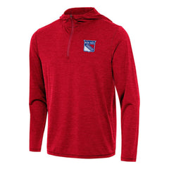 New York Rangers Antigua Tidy Quarter-Zip Hoodie - Heather Red | US 202257163