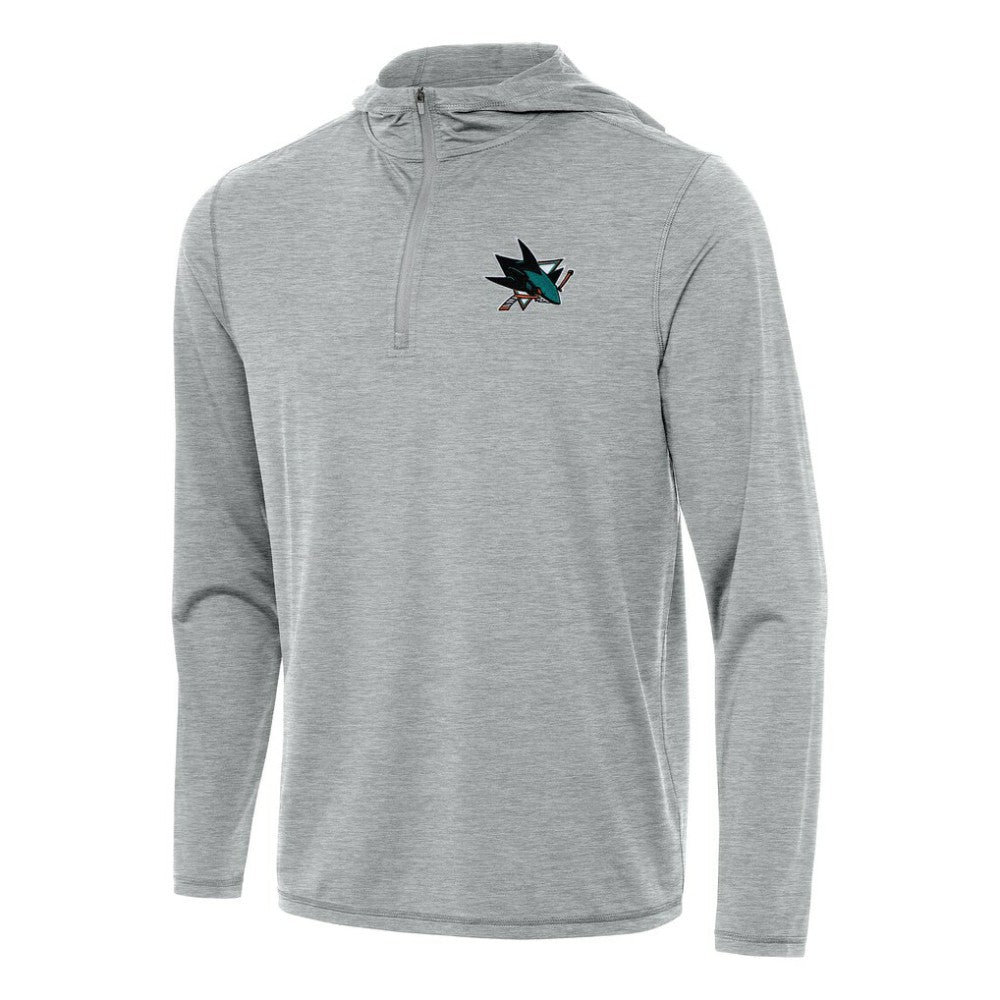San Jose Sharks Antigua Tidy Quarter-Zip Hoodie - Heather Gray | US 202257165