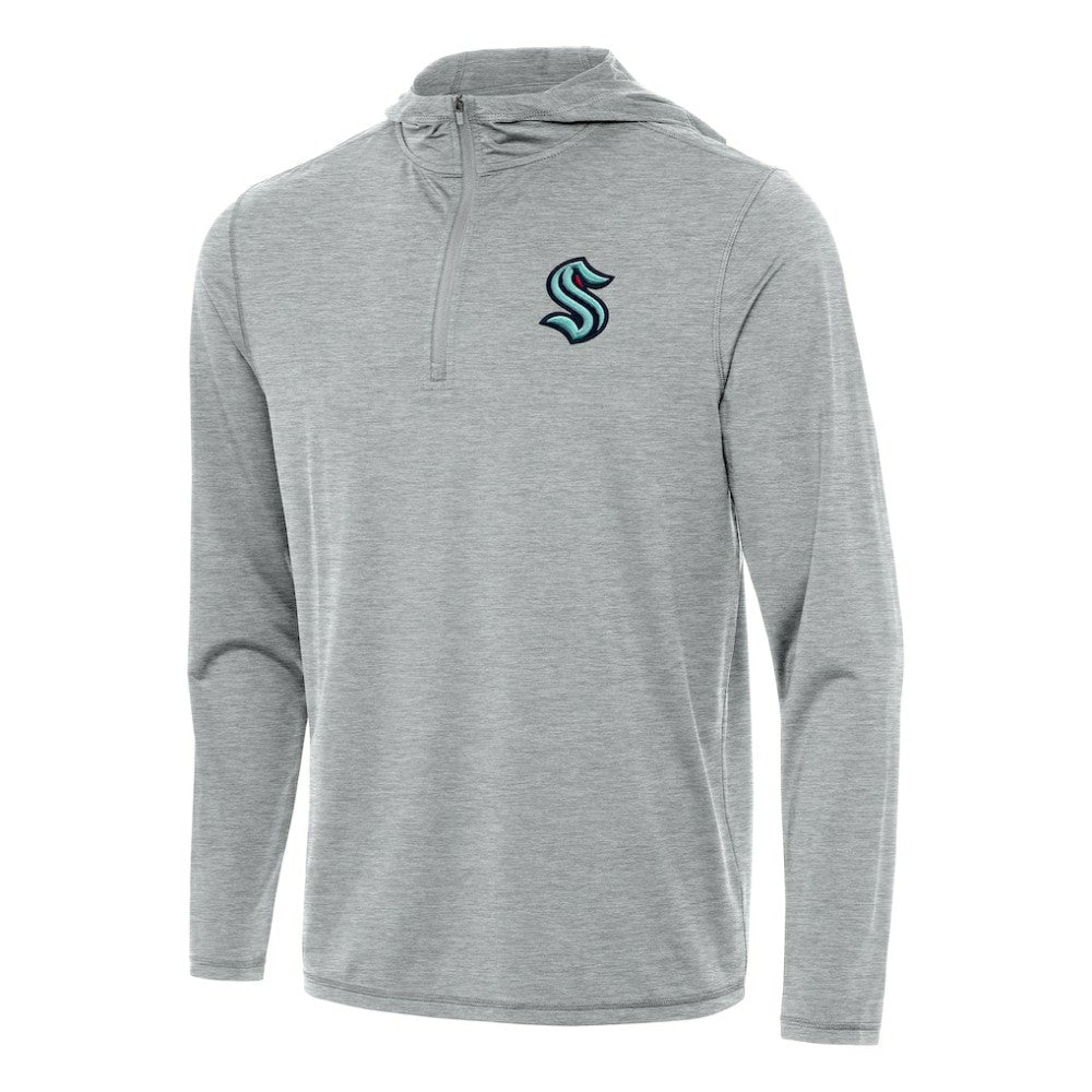 Seattle Kraken Antigua Tidy Quarter-Zip Hoodie - Heather Gray | US 202257167