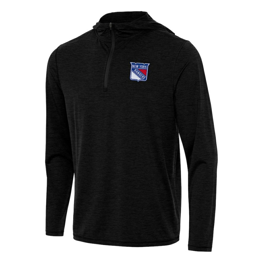 New York Rangers Antigua Tidy Quarter-Zip Hoodie - Heather Black | US 202257171