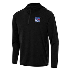 New York Rangers Antigua Tidy Quarter-Zip Hoodie - Heather Black | US 202257171