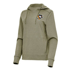 Pittsburgh Penguins Antigua Women's Justice Pullover Hoodie - Olive | US 202257339