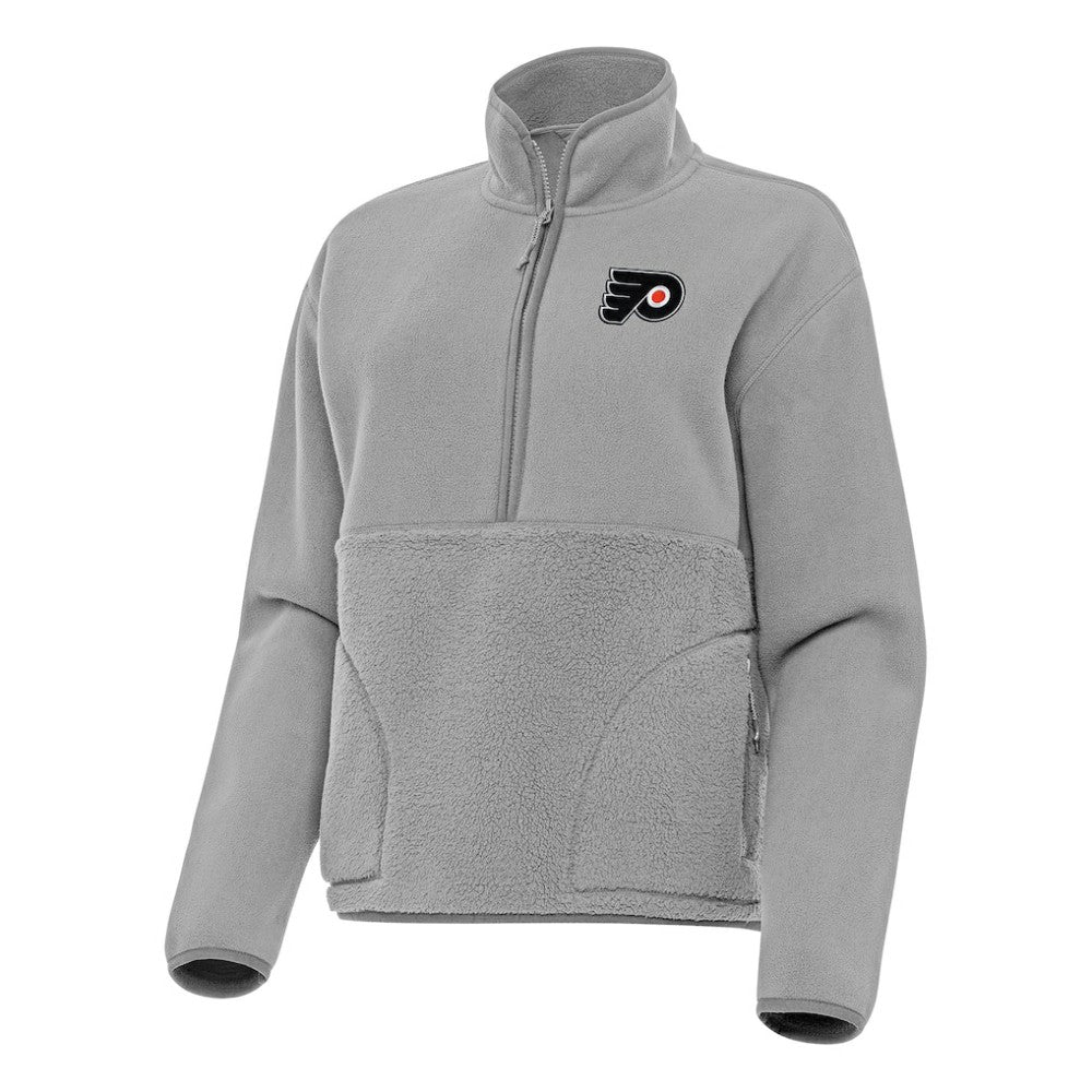 Philadelphia Flyers Antigua Women's Figure Half-Zip Pullover Sweatshirt - Gray | US 202257461