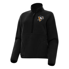 Pittsburgh Penguins Antigua Women's Figure Half-Zip Pullover Sweatshirt - Black | US 202257462