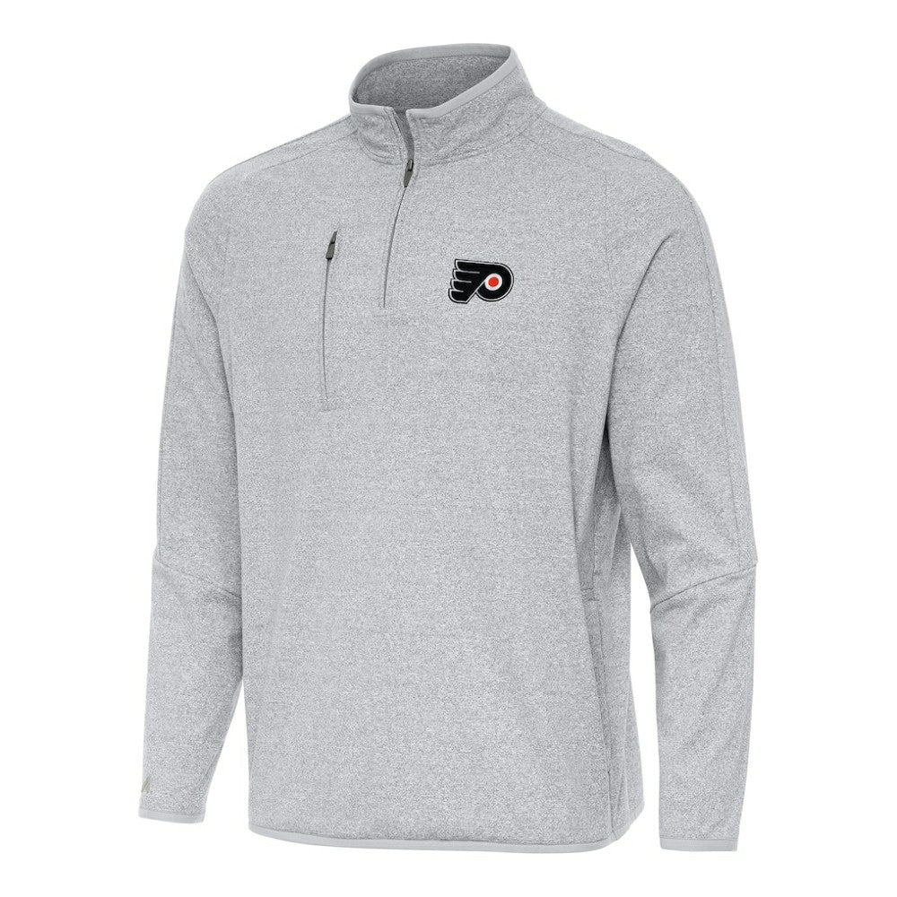 Philadelphia Flyers Antigua Certain Quarter-Zip Tri-Blend Sweatshirt - Heather Gray | US 202257499