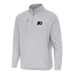Philadelphia Flyers Antigua Certain Quarter-Zip Tri-Blend Sweatshirt - Heather Gray | US 202257499