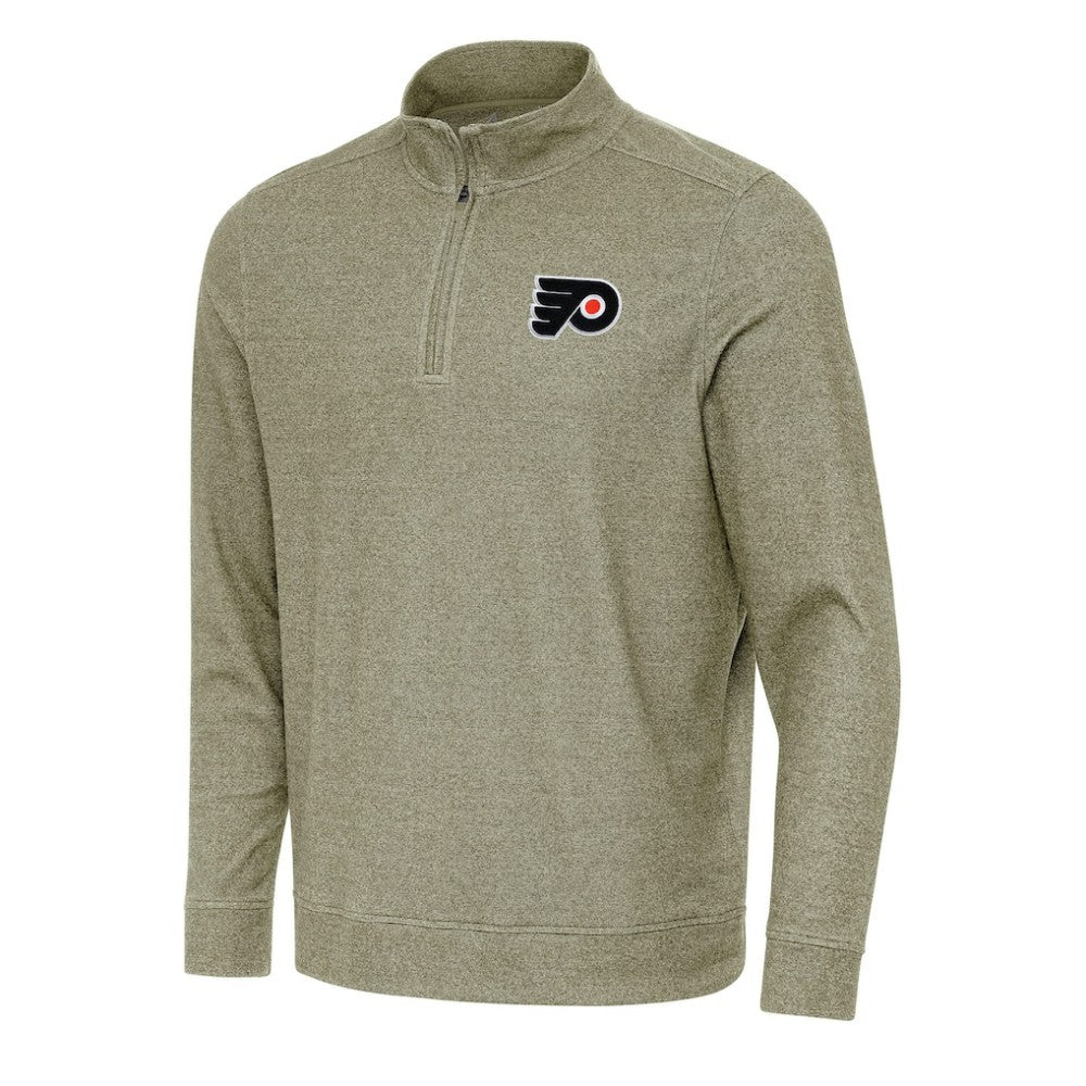 Philadelphia Flyers Antigua Subtle Quarter-Zip Sweatshirt - Olive | US 202257504