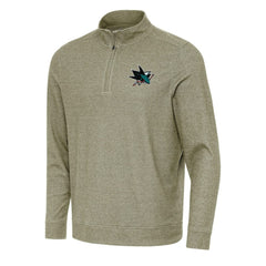 San Jose Sharks Antigua Subtle Quarter-Zip Sweatshirt - Olive | US 202257510