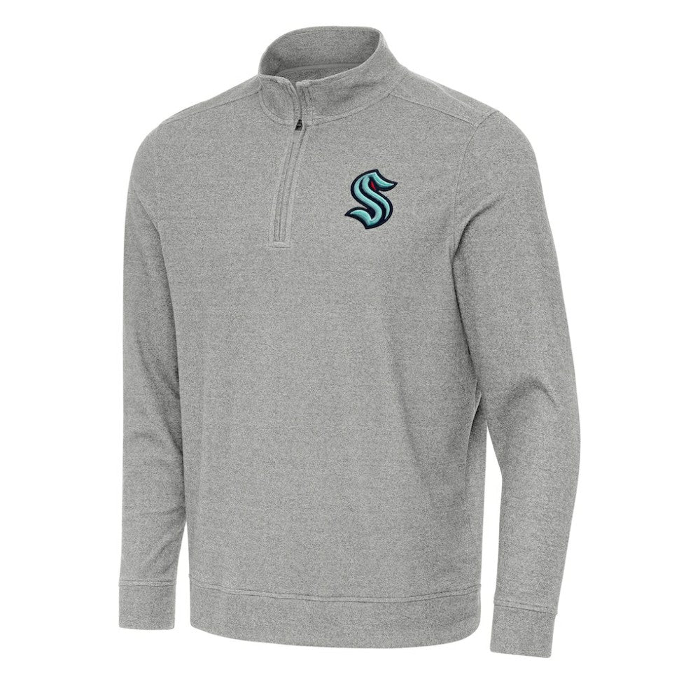 Seattle Kraken Antigua Subtle Quarter-Zip Sweatshirt - Heather Gray | US 202257511