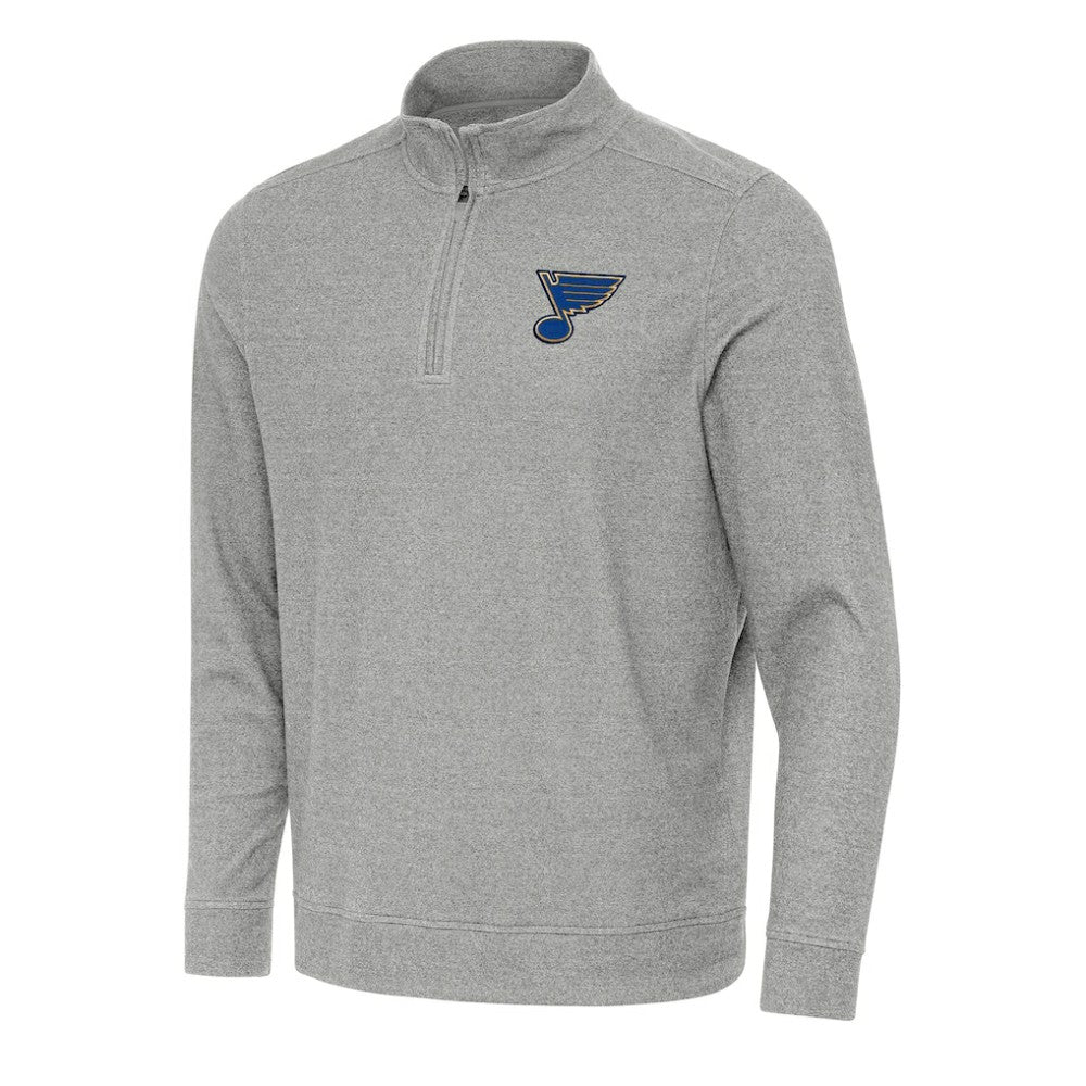 St. Louis Blues Antigua Subtle Quarter-Zip Sweatshirt - Heather Gray | US 202257515