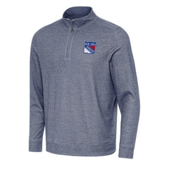 New York Rangers Antigua Subtle Quarter-Zip Sweatshirt - Heather Navy | US 202257523