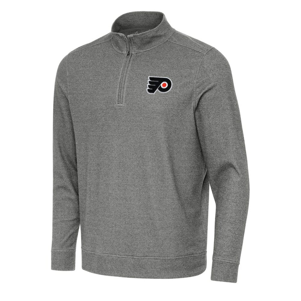 Philadelphia Flyers Antigua Subtle Quarter-Zip Sweatshirt - Heather Black | US 202257531