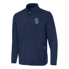 Seattle Kraken Antigua Perilous Quarter-Zip Sweatshirt - Navy | US 202257539